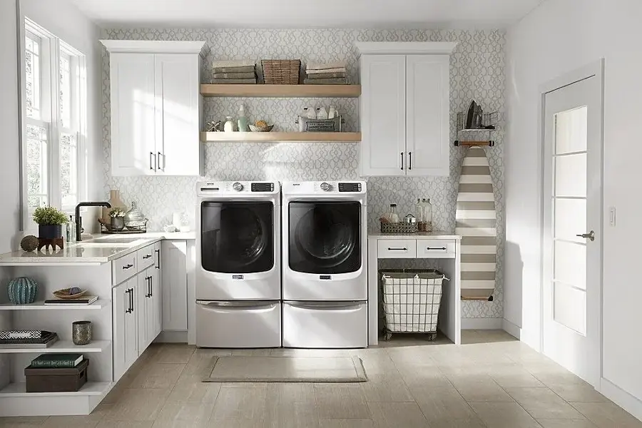 Alt View 20. Maytag - 7.3 Cu. Ft. Stackable Gas Dryer with Extra Power Button - White.