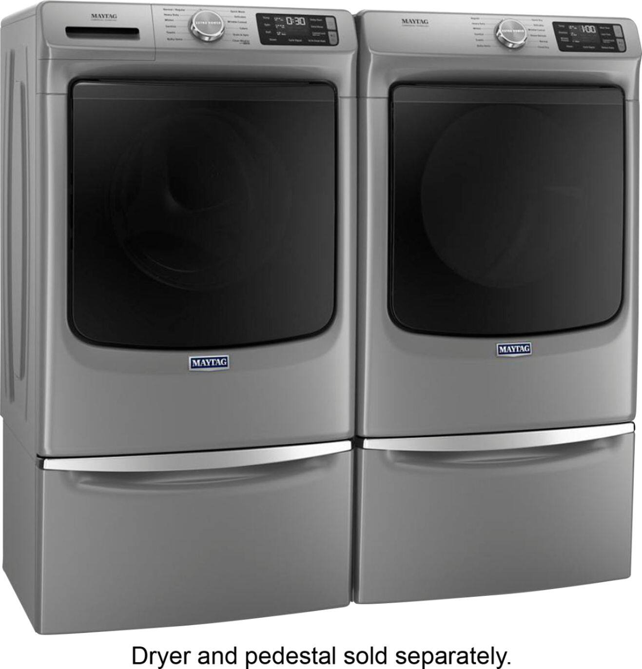 Alt View 13. Maytag - 4.8 Cu. Ft. High Efficiency Stackable Front Load Washer with Steam and Fresh Hold - Metallic Slate.