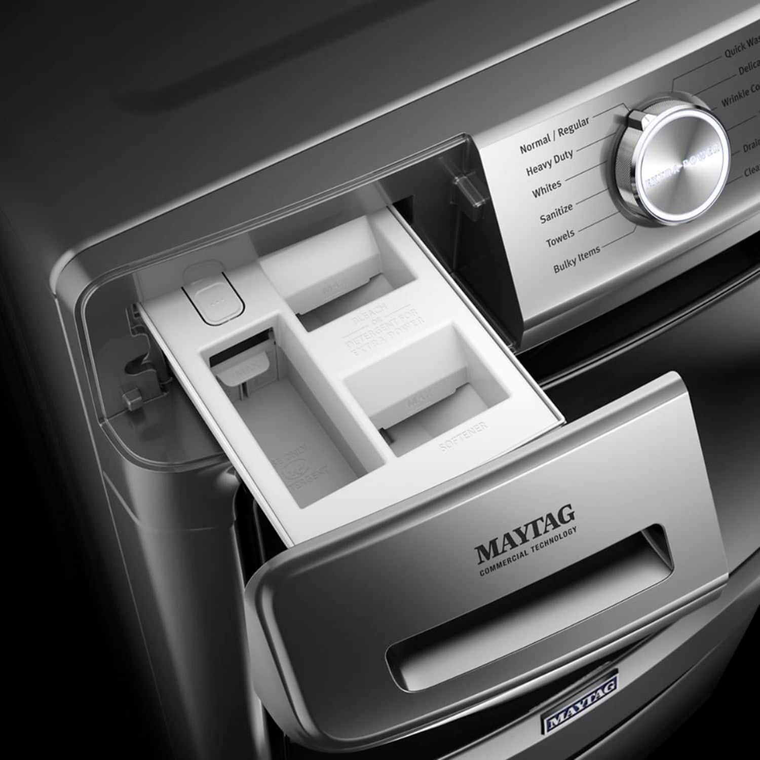 Alt View 16. Maytag - 4.8 Cu. Ft. High Efficiency Stackable Front Load Washer with Steam and Fresh Hold - Metallic Slate.