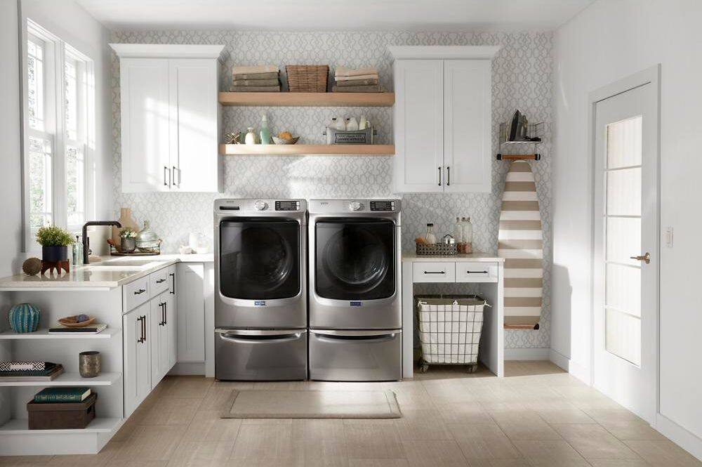 Alt View 17. Maytag - 4.8 Cu. Ft. High Efficiency Stackable Front Load Washer with Steam and Fresh Hold - Metallic Slate.