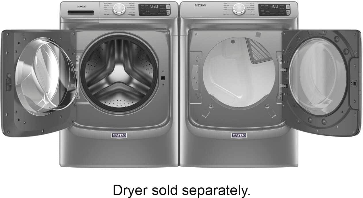 Alt View 23. Maytag - 4.8 Cu. Ft. High Efficiency Stackable Front Load Washer with Steam and Fresh Hold - Metallic Slate.