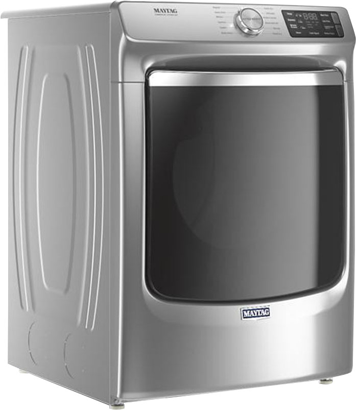Angle View: Maytag - 7.3 Cu. Ft. Stackable Gas Dryer with Steam and Extra Power Button - Metallic slate