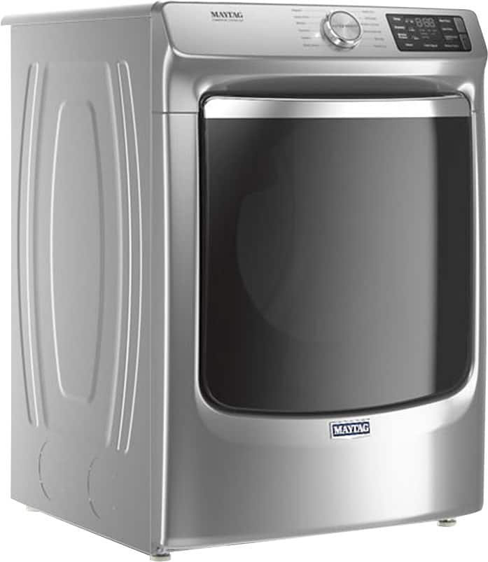 Angle. Maytag - 7.3 Cu. Ft. Stackable Gas Dryer with Steam and Extra Power Button - Metallic Slate.