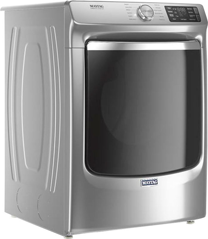 Zoom in on Angle Zoom. Maytag - 7.3 Cu. Ft. Stackable Gas Dryer with Steam and Extra Power Button - Metallic Slate.