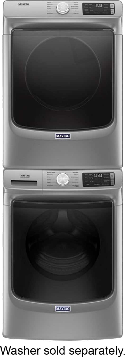 Alt View 14. Maytag - 7.3 Cu. Ft. Stackable Gas Dryer with Steam and Extra Power Button - Metallic Slate.
