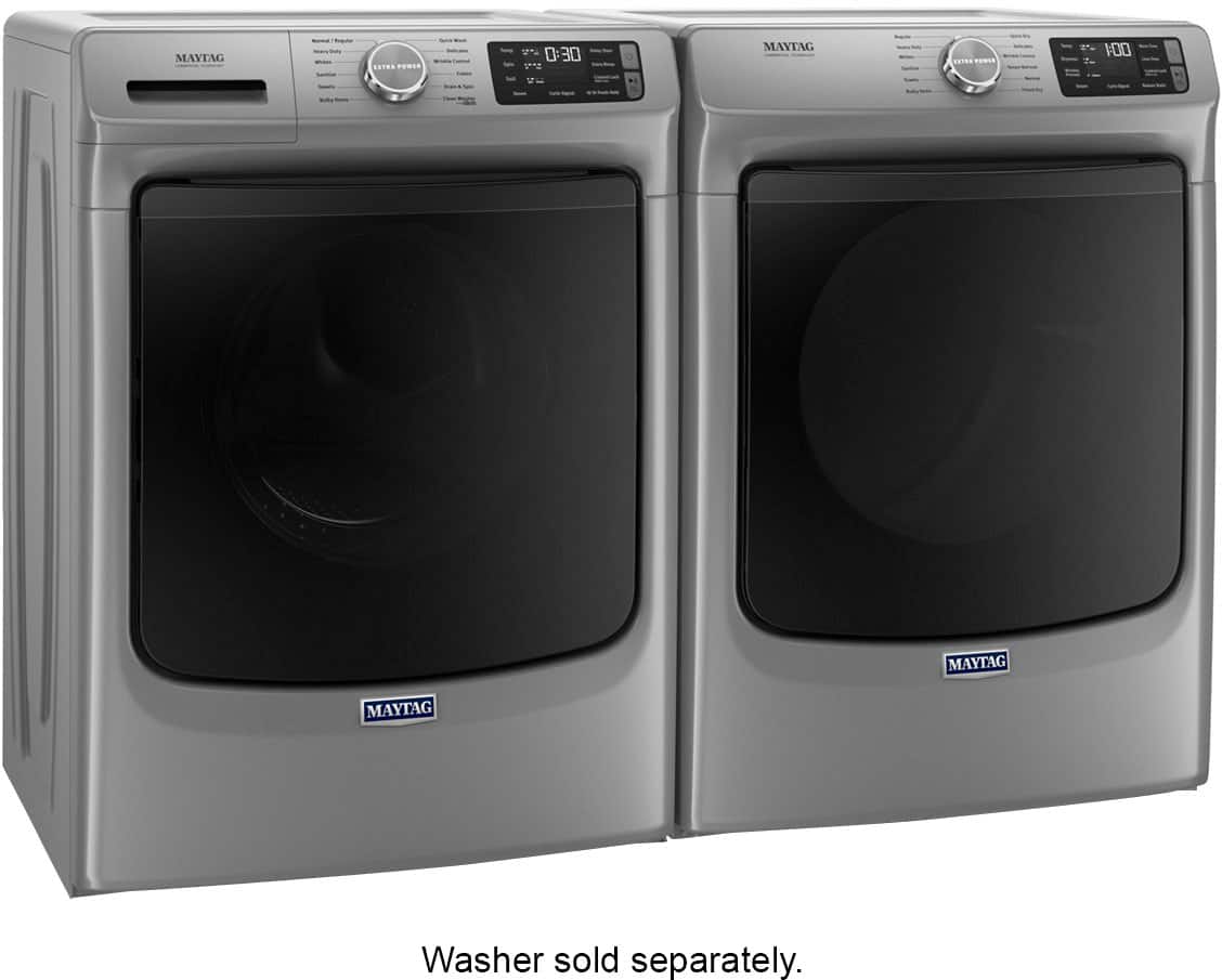 Alt View 18. Maytag - 7.3 Cu. Ft. Stackable Gas Dryer with Steam and Extra Power Button - Metallic Slate.