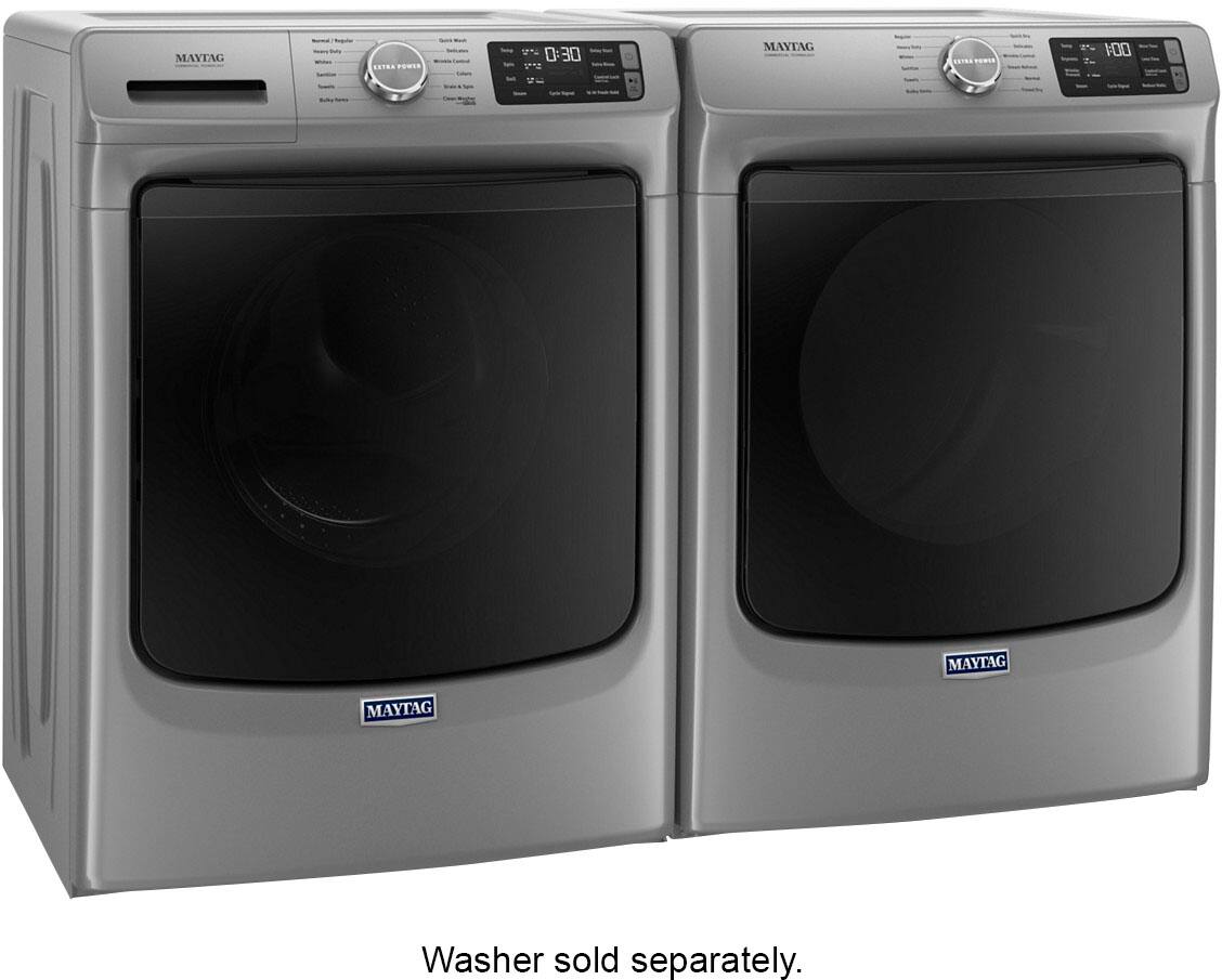 Alt View 18. Maytag - 7.3 Cu. Ft. Stackable Gas Dryer with Steam and Extra Power Button - Metallic Slate.