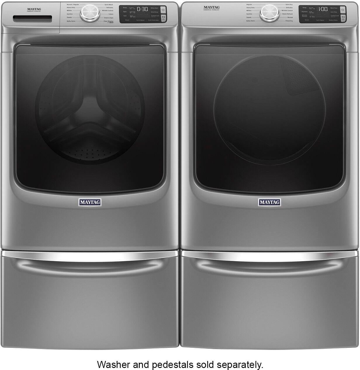 Alt View 19. Maytag - 7.3 Cu. Ft. Stackable Gas Dryer with Steam and Extra Power Button - Metallic Slate.