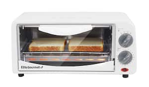 Elite - Cuisine 0.6 Cu. Ft. Toaster Oven - White - Front_Zoom
