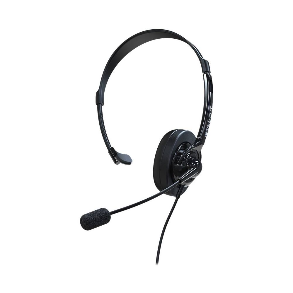 Front. Spracht - ZUM ZUM350M Wired On-Ear Headphones - Black.