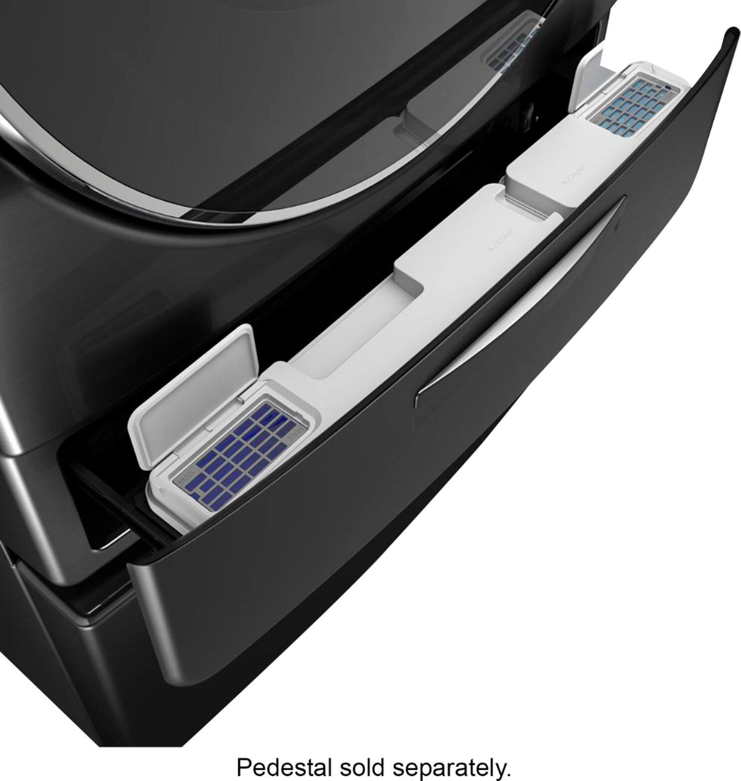 Alt View 13. Whirlpool - 5.0 Cu. Ft. High Efficiency Stackable Smart Front Load Washer with Steam and Load & Go XL Dispenser - Black Shadow.