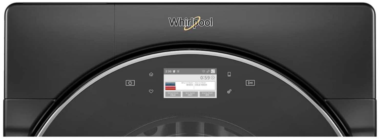Alt View 2. Whirlpool - 5.0 Cu. Ft. High Efficiency Stackable Smart Front Load Washer with Steam and Load & Go XL Dispenser - Black Shadow.