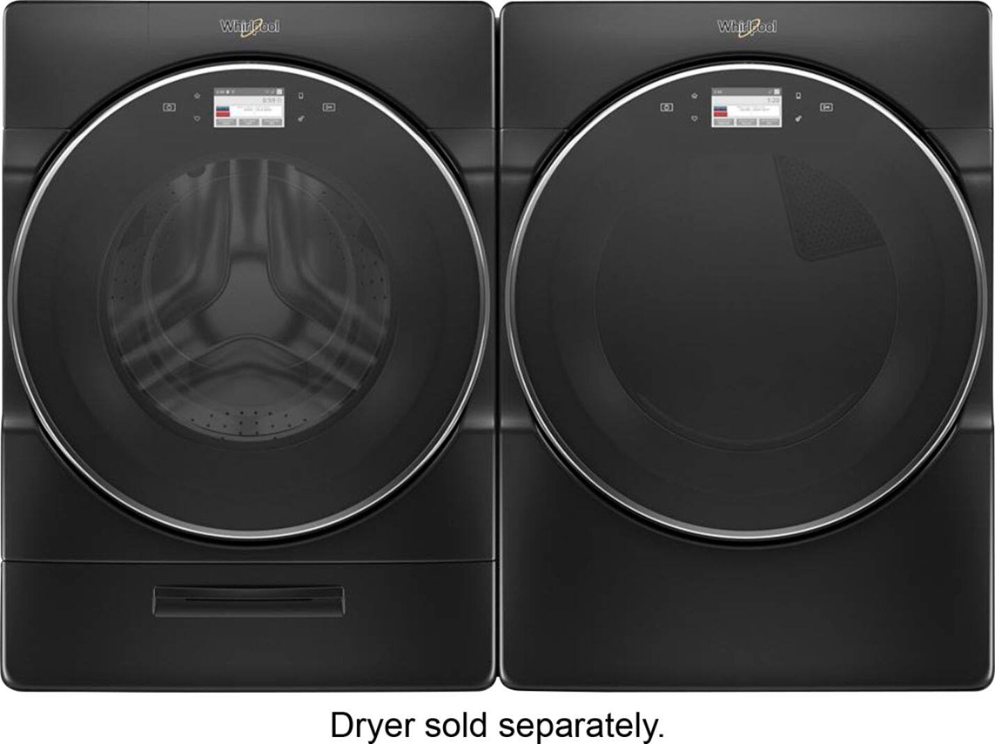 Alt View 6. Whirlpool - 5.0 Cu. Ft. High Efficiency Stackable Smart Front Load Washer with Steam and Load & Go XL Dispenser - Black Shadow.