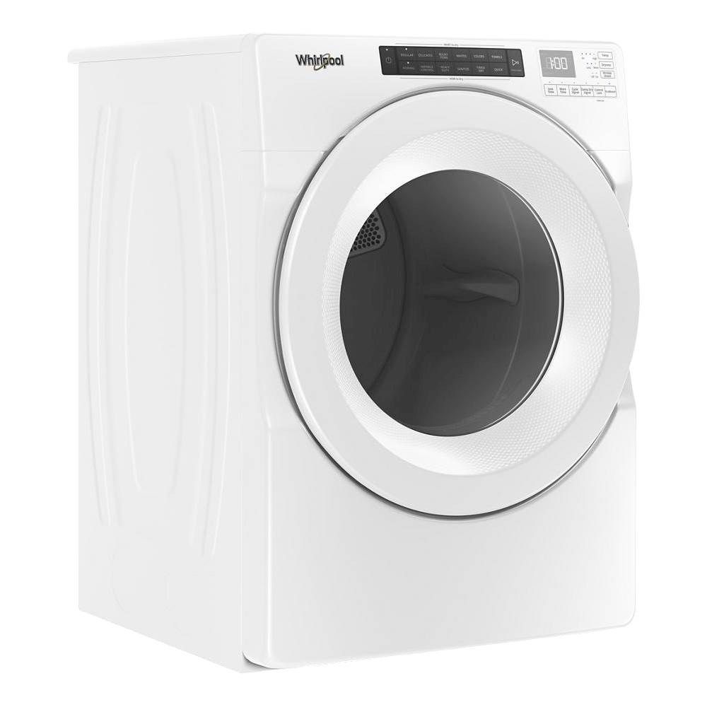 Angle View: Whirlpool - 7.4 Cu. Ft. Stackable Electric Dryer with Wrinkle Shield Option - White