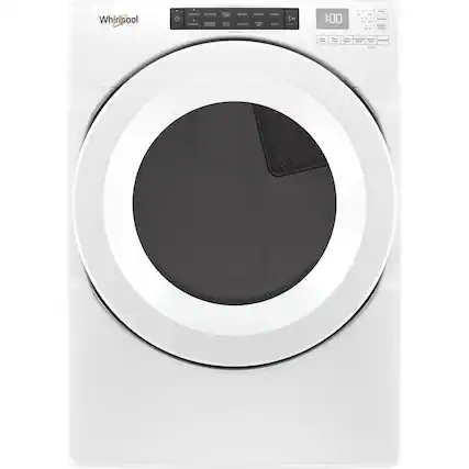 Front. Whirlpool - 7.4 Cu. Ft. Stackable Electric Dryer with Wrinkle Shield Option - White.