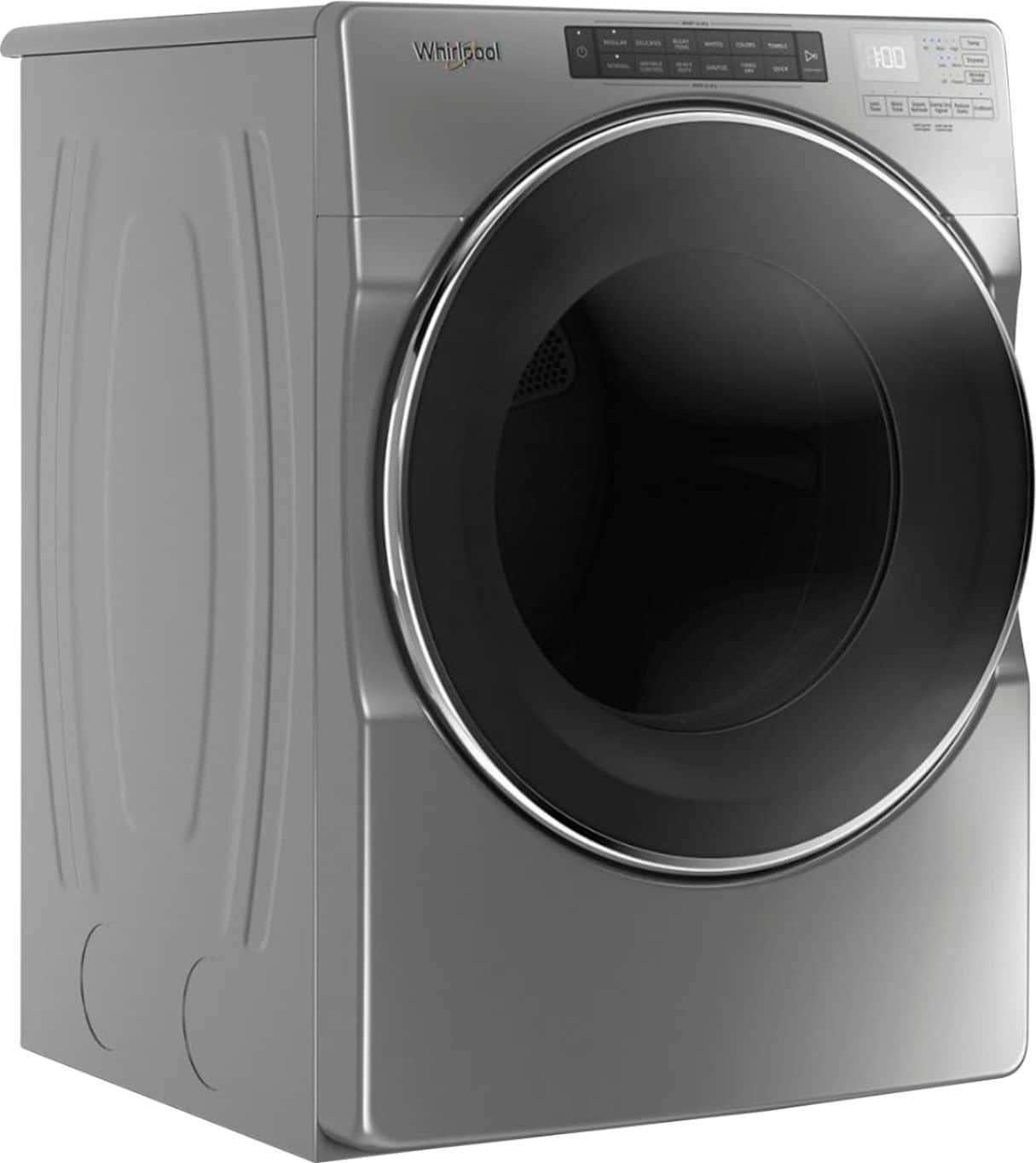 Angle. Whirlpool - 7.4 Cu. Ft. Stackable Electric Dryer with Steam and Wrinkle Shield Plus Option - Chrome Shadow.
