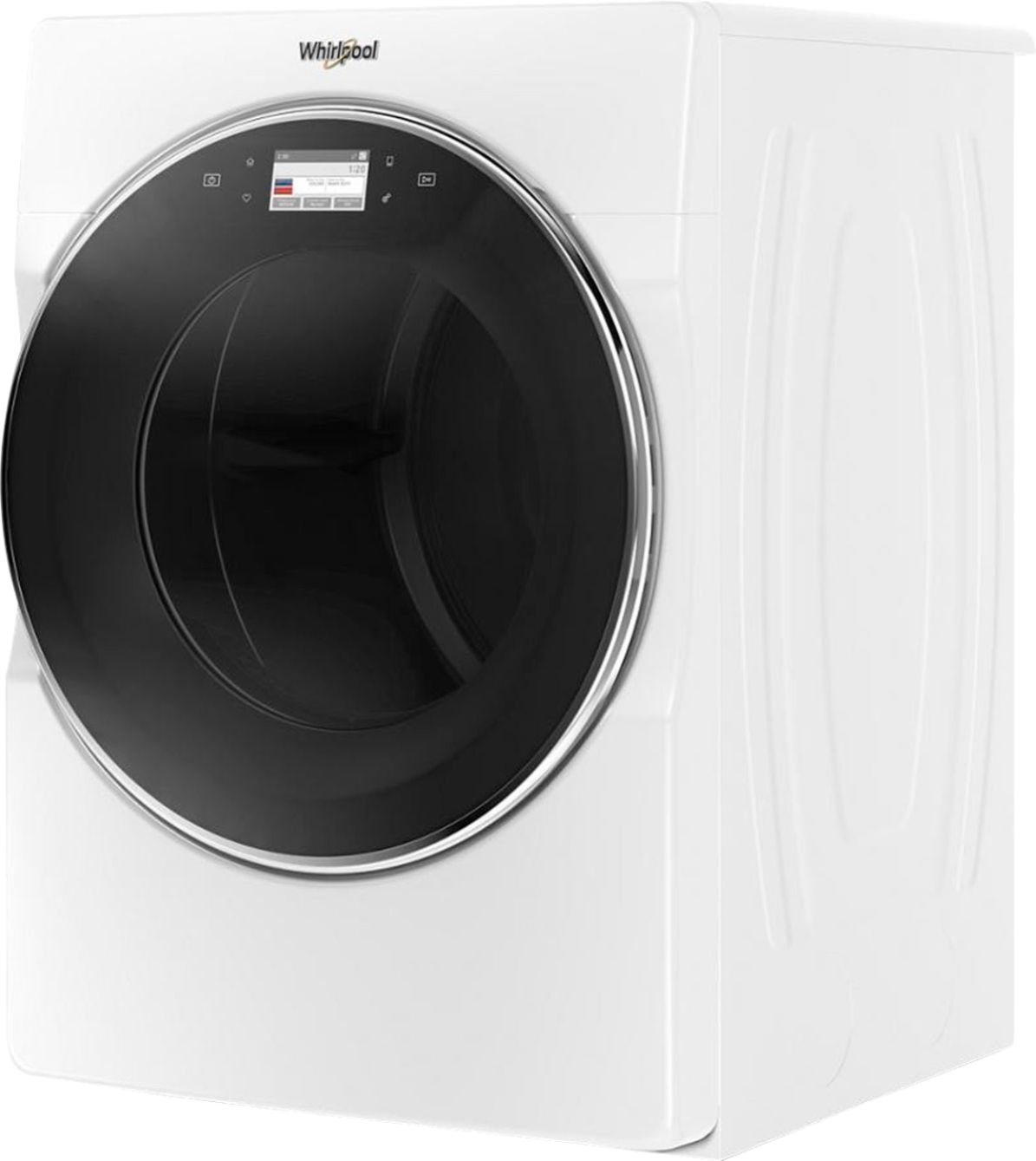 Left View: Whirlpool - 7.4 Cu. Ft. 36-Cycle Gas Dryer with Steam - White