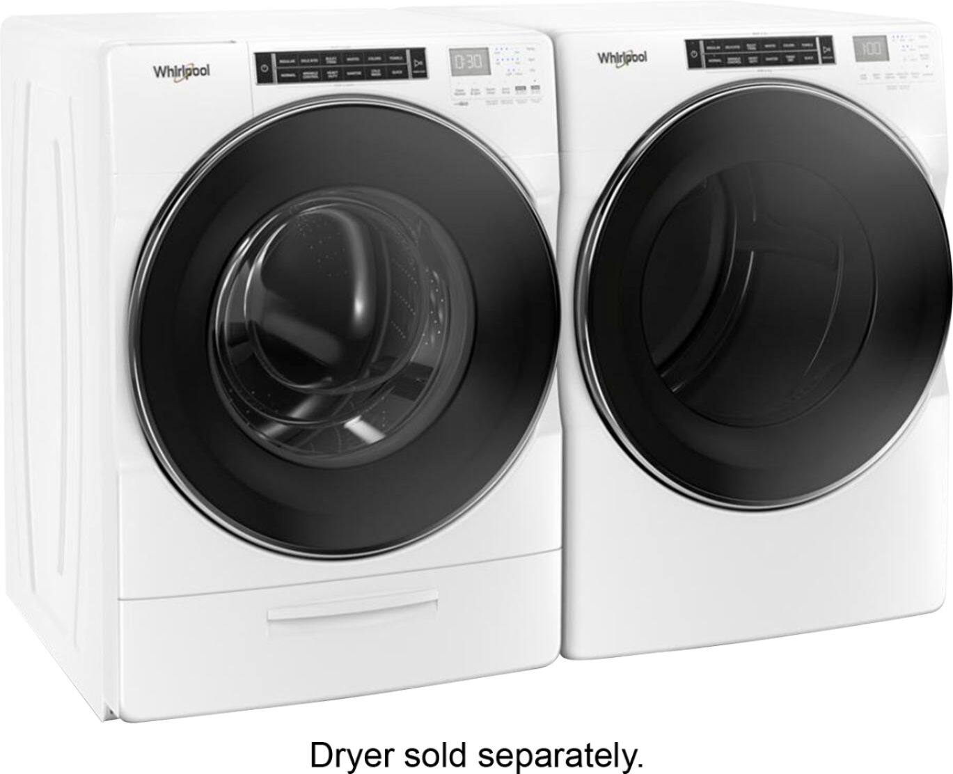 Alt View 13. Whirlpool - 5.0 Cu. Ft. High Efficiency Stackable Front Load Washer with Steam and FanFresh - White.