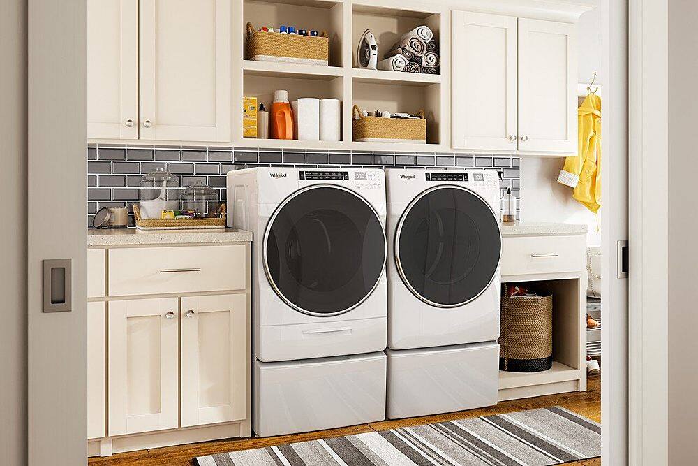 Alt View 20. Whirlpool - 5.0 Cu. Ft. High Efficiency Stackable Front Load Washer with Steam and FanFresh - White.