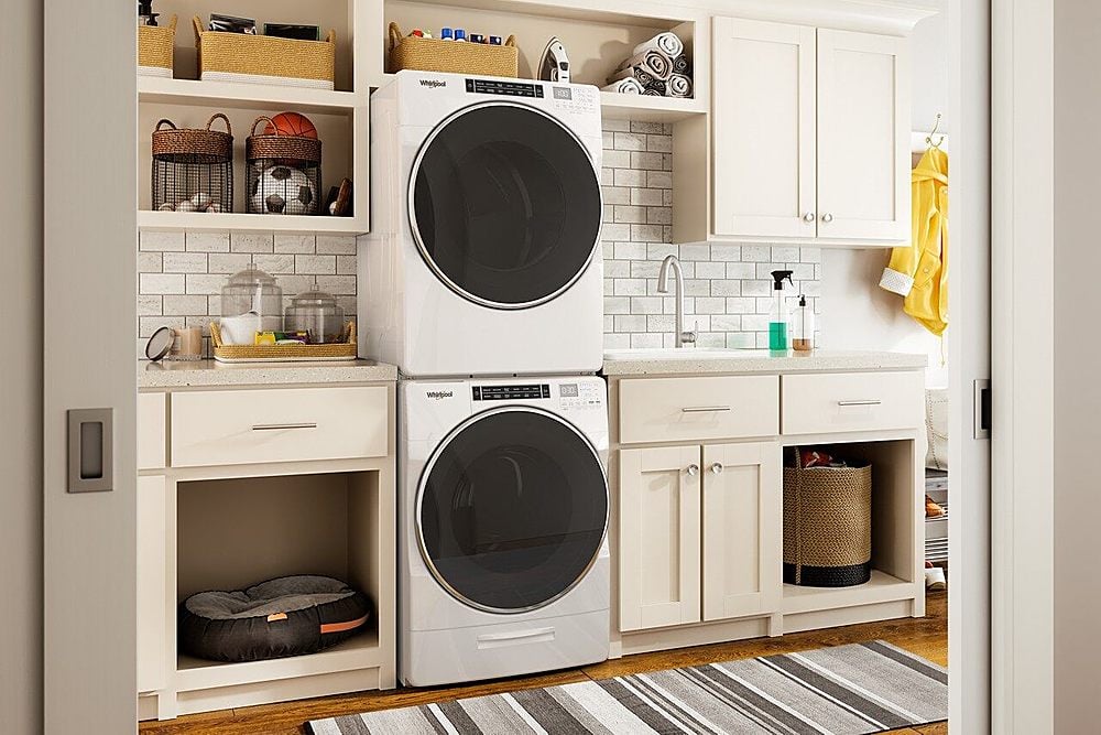 Alt View 21. Whirlpool - 5.0 Cu. Ft. High Efficiency Stackable Front Load Washer with Steam and FanFresh - White.