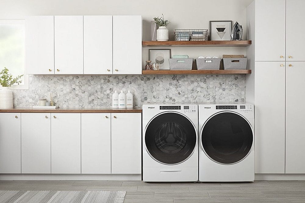 Alt View 22. Whirlpool - 5.0 Cu. Ft. High Efficiency Stackable Front Load Washer with Steam and FanFresh - White.