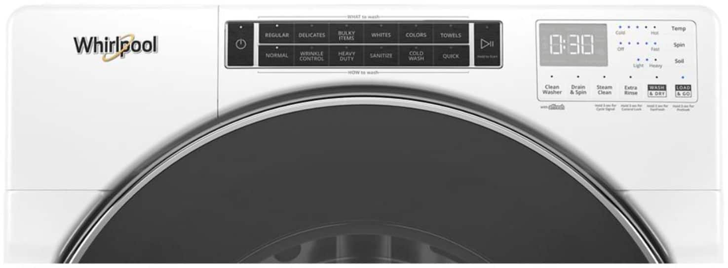 Alt View 2. Whirlpool - 5.0 Cu. Ft. High Efficiency Stackable Front Load Washer with Steam and FanFresh - White.
