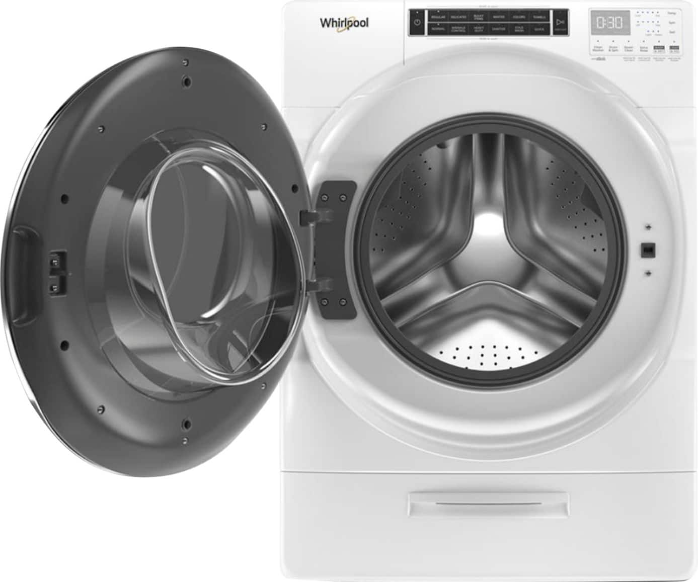 Alt View 3. Whirlpool - 5.0 Cu. Ft. High Efficiency Stackable Front Load Washer with Steam and FanFresh - White.