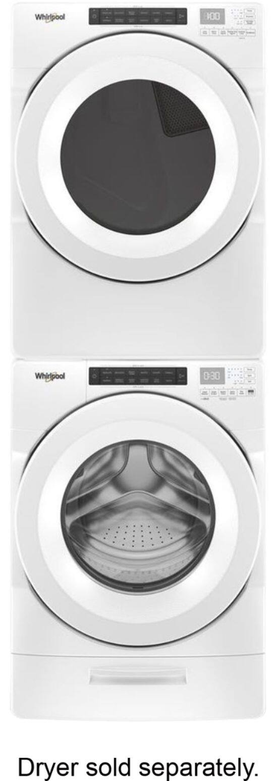 Alt View 13. Whirlpool - 4.5 Cu. Ft. High Efficiency Stackable Front Load Washer with Steam and Load & Go Dispenser - White.