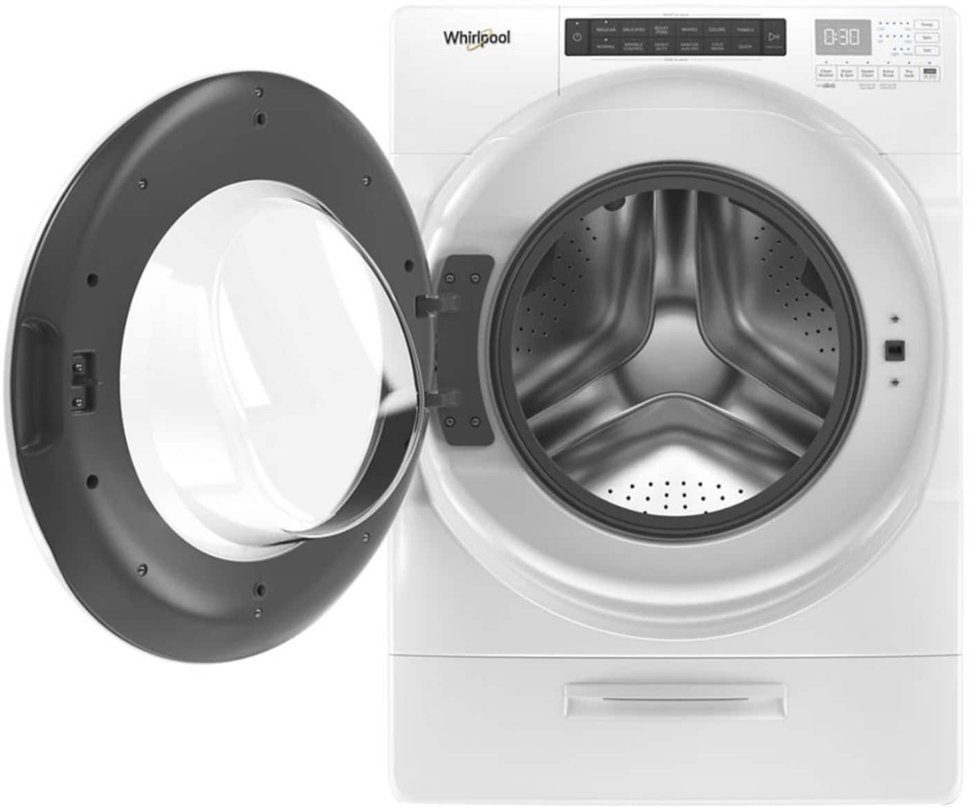 Alt View 3. Whirlpool - 4.5 Cu. Ft. High Efficiency Stackable Front Load Washer with Steam and Load & Go Dispenser - White.