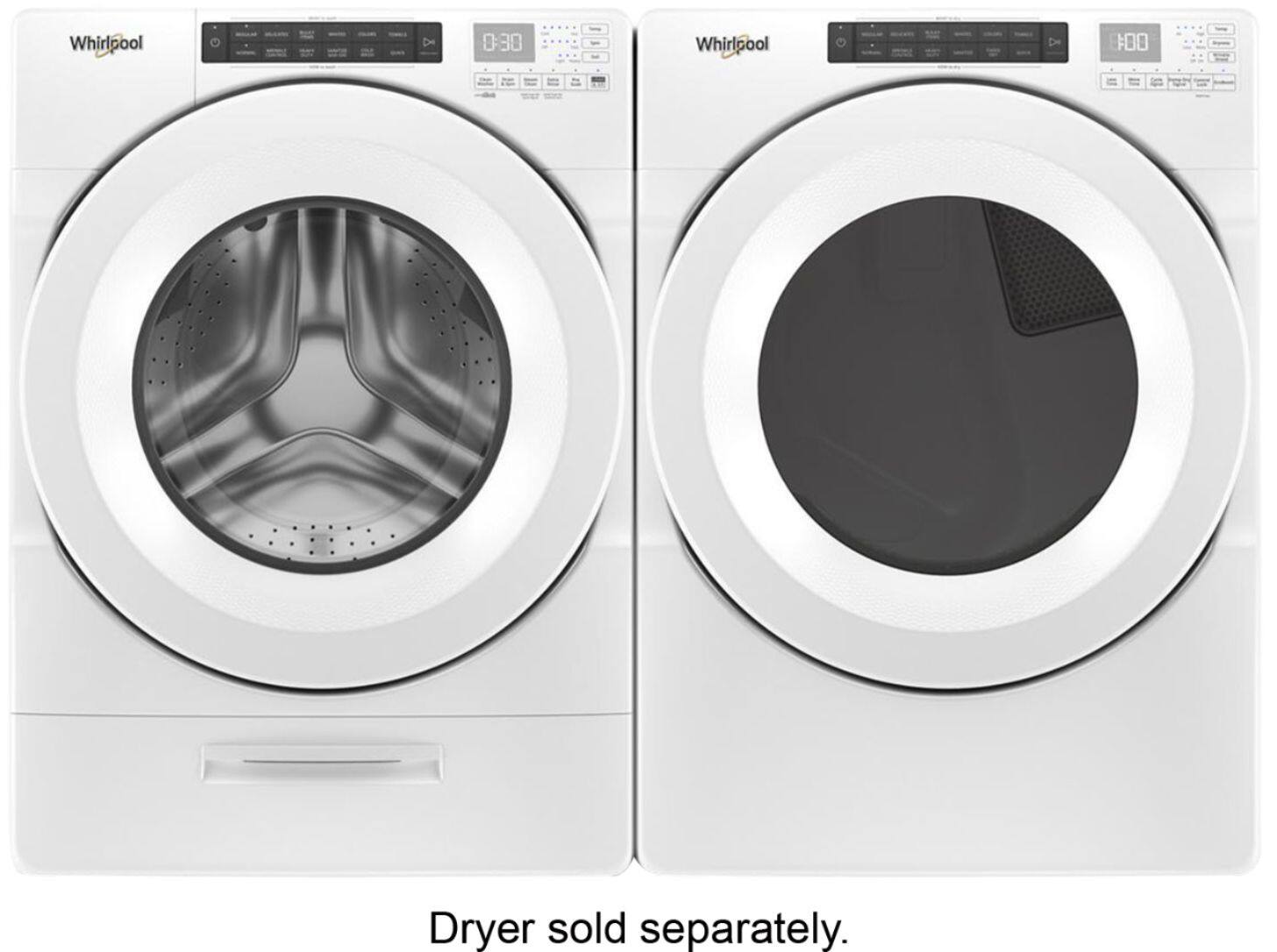 Alt View 6. Whirlpool - 4.5 Cu. Ft. High Efficiency Stackable Front Load Washer with Steam and Load & Go Dispenser - White.