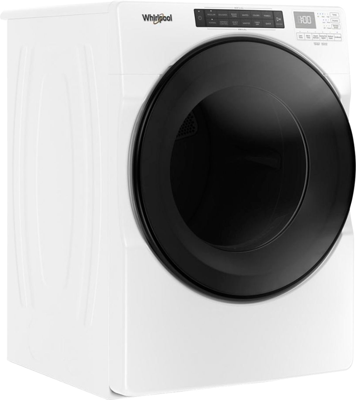 Angle View: Whirlpool - 7.4 Cu. Ft. Stackable Electric Dryer with Steam and Wrinkle Shield Plus Option - White