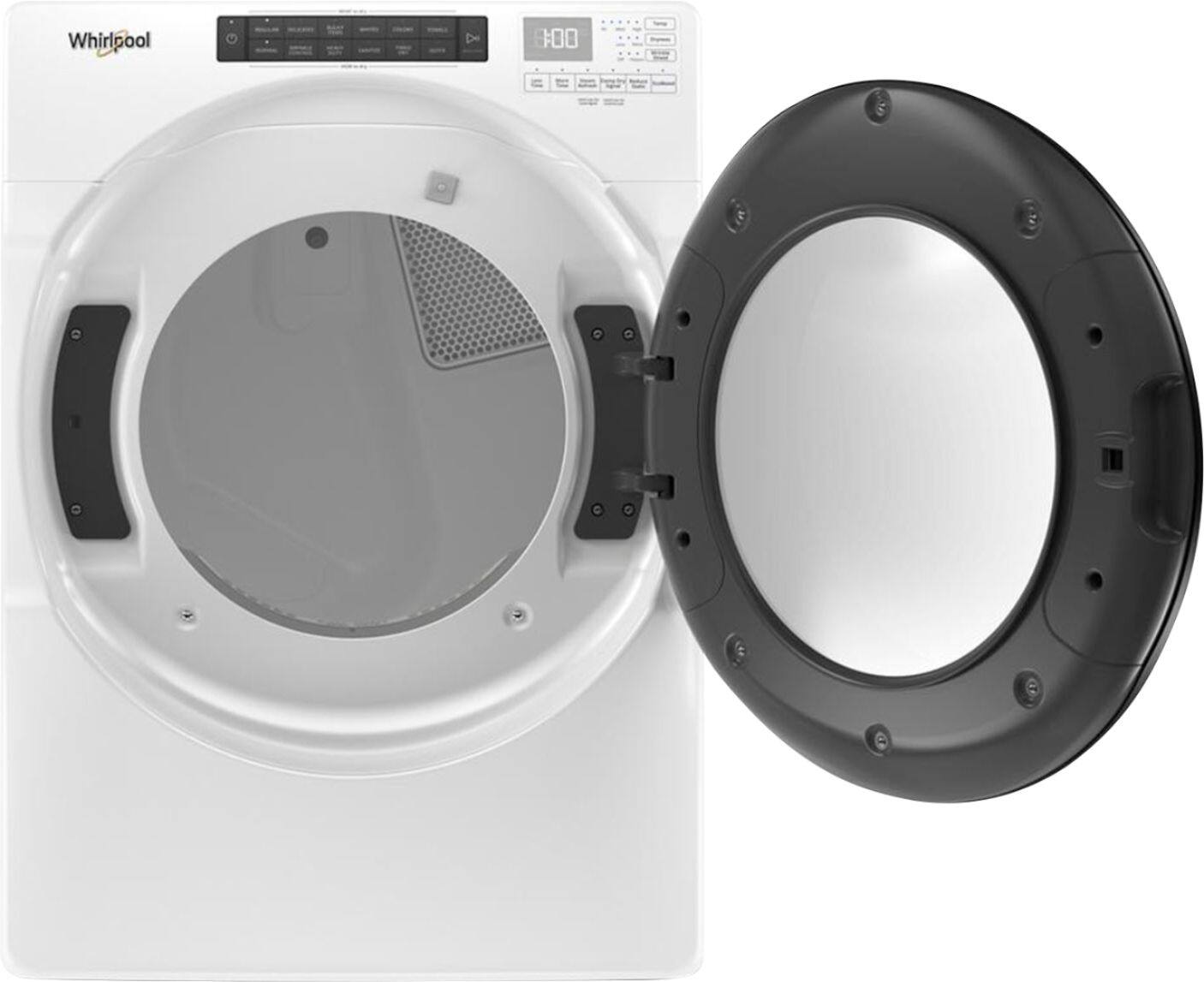 Alt View 3. Whirlpool - 7.4 Cu. Ft. Stackable Electric Dryer with Steam and Wrinkle Shield Plus Option - White.