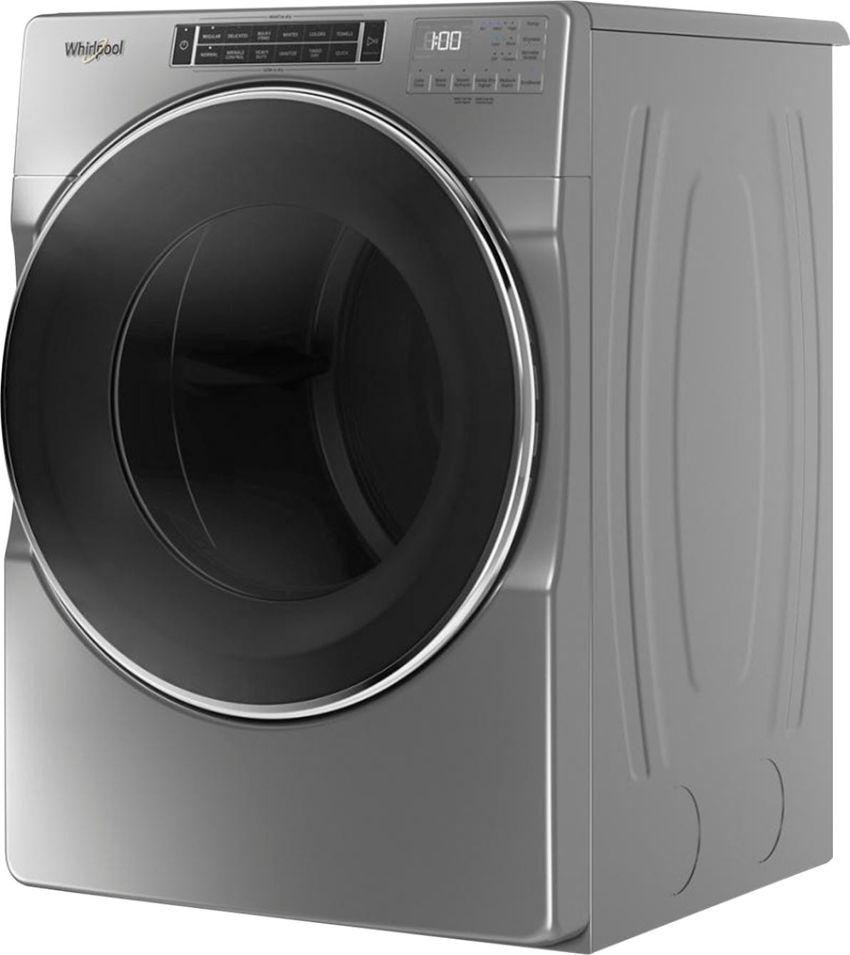 Left View: Whirlpool - 7.4 Cu. Ft. Stackable Electric Dryer with Steam and Intuitive Controls - Chrome shadow