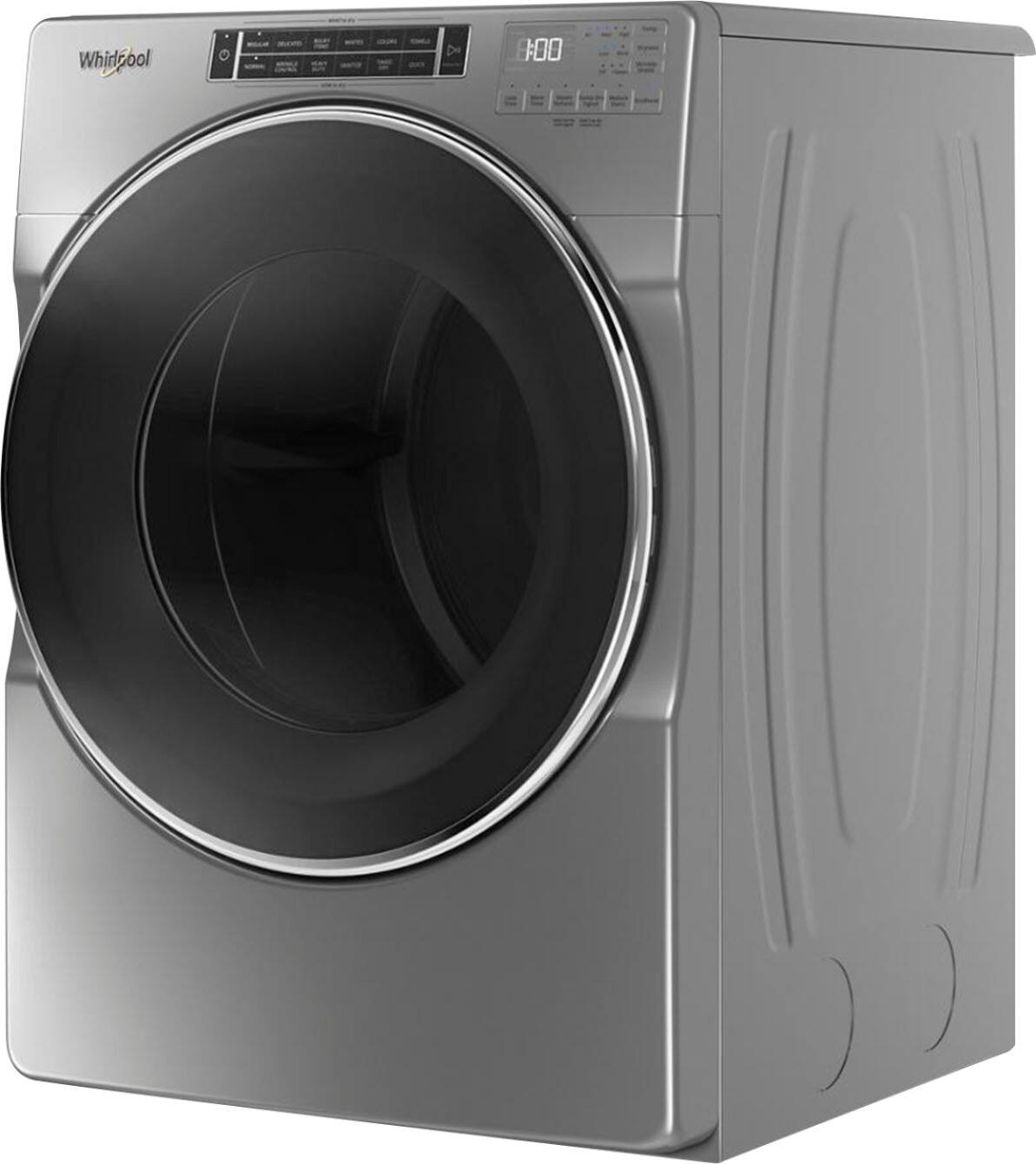 Left. Whirlpool - 7.4 Cu. Ft. Stackable Electric Dryer with Steam and Intuitive Controls - Chrome Shadow.