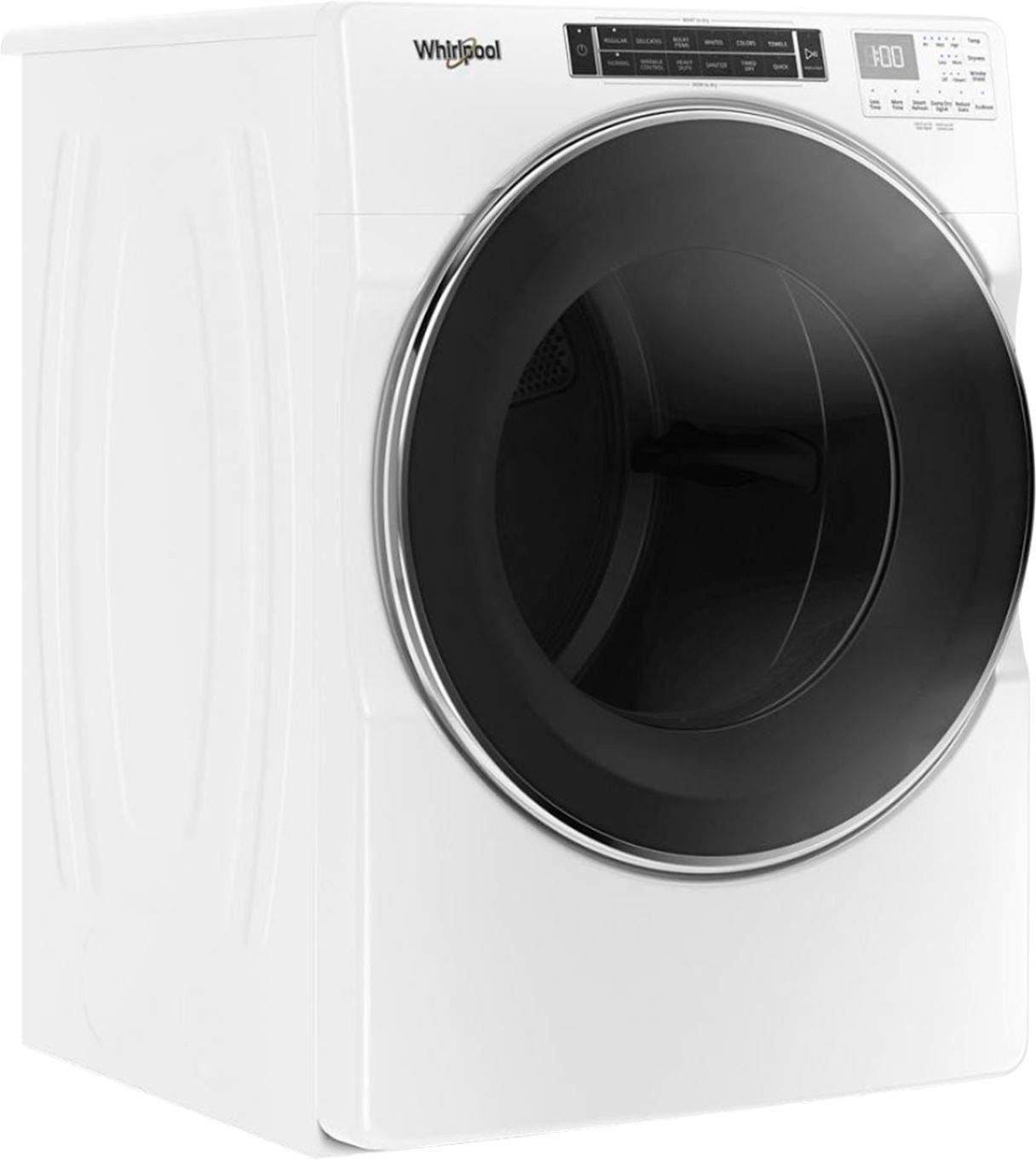 Angle View: Whirlpool - 7.4 Cu. Ft. Stackable Electric Dryer with Steam and Intuitive Controls - White