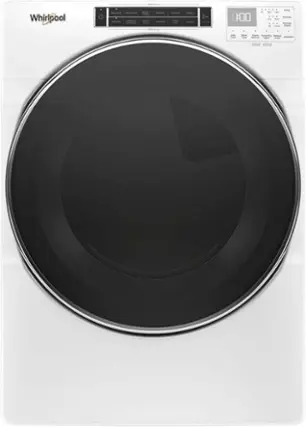 Front. Whirlpool - 7.4 Cu. Ft. Stackable Electric Dryer with Steam and Intuitive Controls - White.