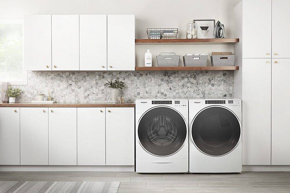Alt View 19. Whirlpool - 7.4 Cu. Ft. Stackable Electric Dryer with Steam and Intuitive Controls - White.