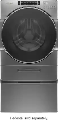 Whirlpool - 5.0 Cu. Ft. High Efficiency Stackable Front Load Washer with Steam and Load & Go XL Dispenser - Chrome Shadow