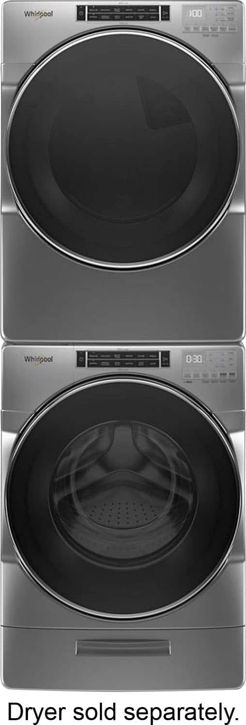Alt View 13. Whirlpool - 5.0 Cu. Ft. High Efficiency Stackable Front Load Washer with Steam and Load & Go XL Dispenser - Chrome Shadow.