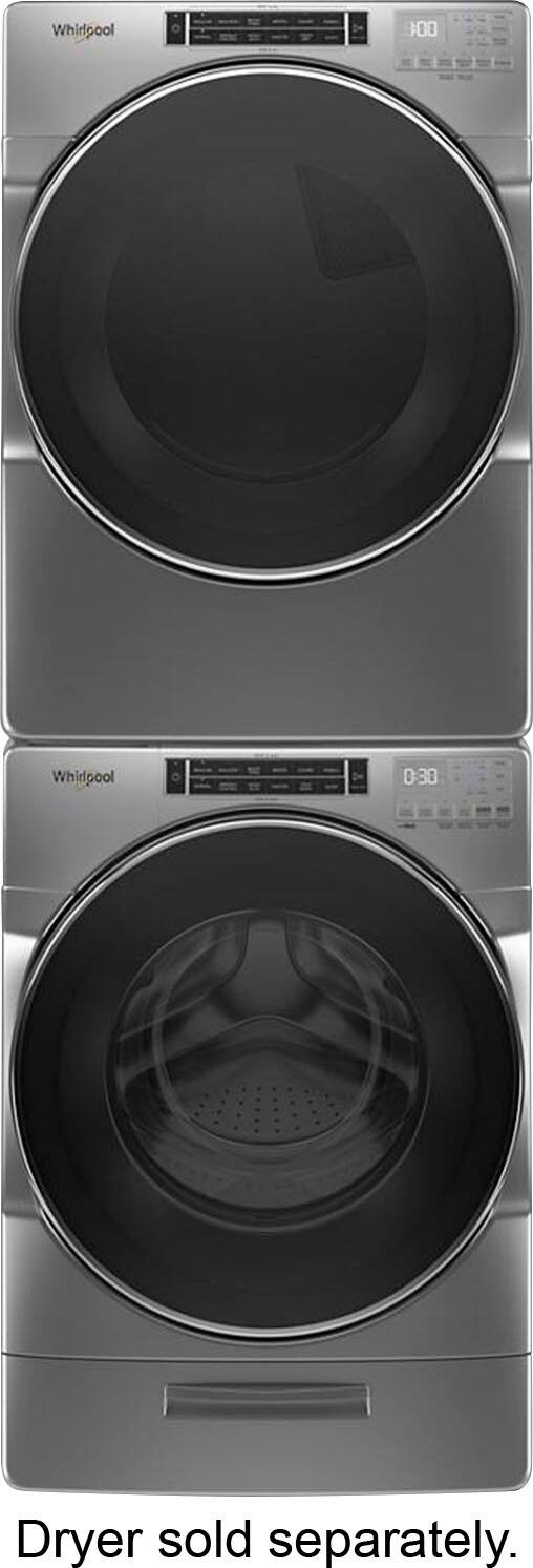 Alt View 13. Whirlpool - 5.0 Cu. Ft. High Efficiency Stackable Front Load Washer with Steam and Load & Go XL Dispenser - Chrome Shadow.
