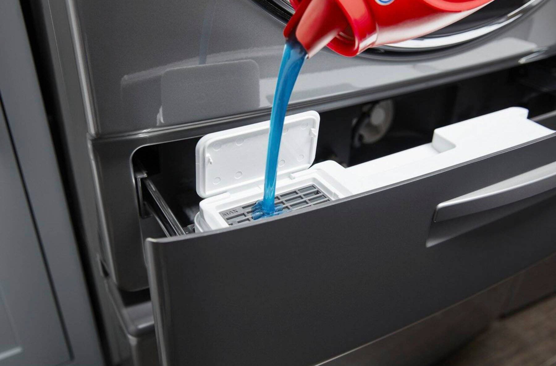 Alt View 3. Whirlpool - 5.0 Cu. Ft. High Efficiency Stackable Front Load Washer with Steam and Load & Go XL Dispenser - Chrome Shadow.