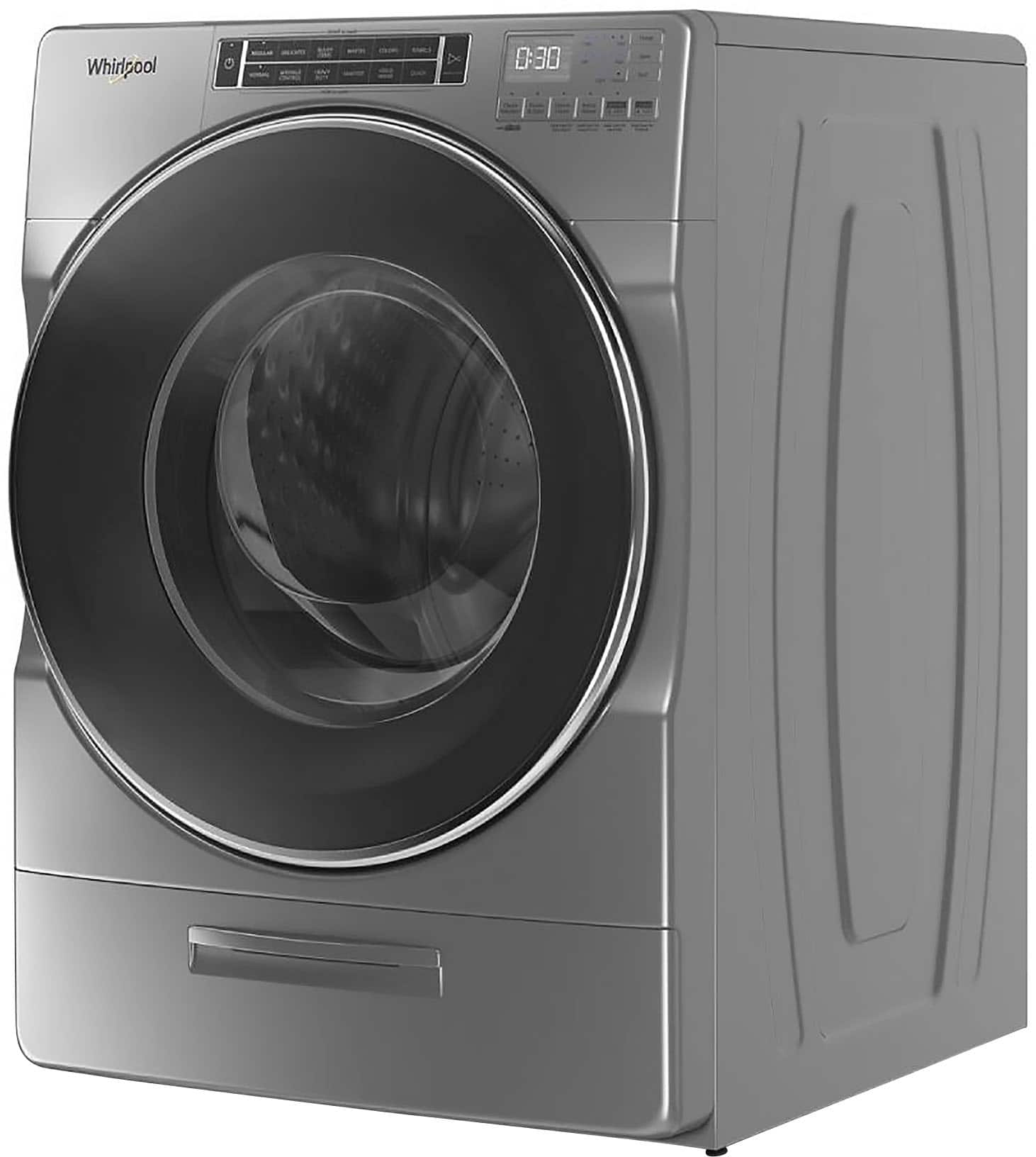 Alt View 2. Whirlpool - 5.0 Cu. Ft. High Efficiency Stackable Front Load Washer with Steam and Load & Go XL Dispenser - Chrome Shadow.