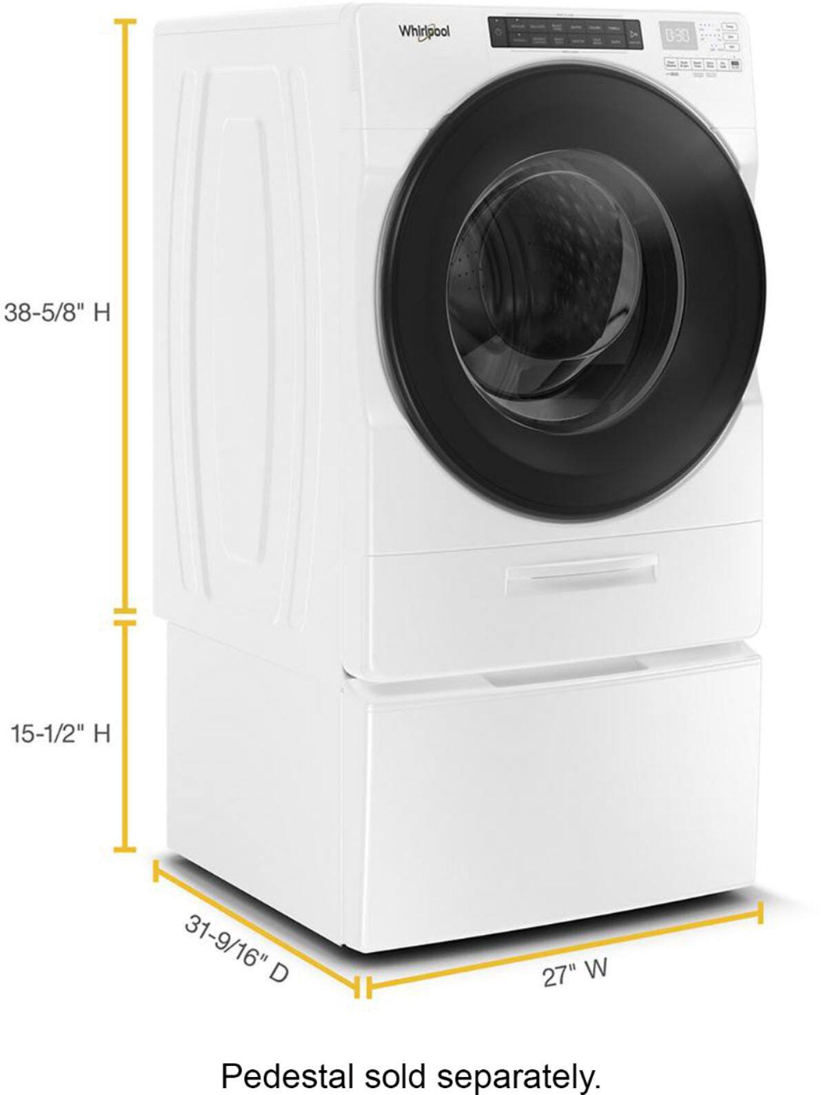 Alt View 1. Whirlpool - 4.5 Cu. Ft. High Efficiency Stackable Front Load Washer with Steam and Load & Go XL Dispenser - White.