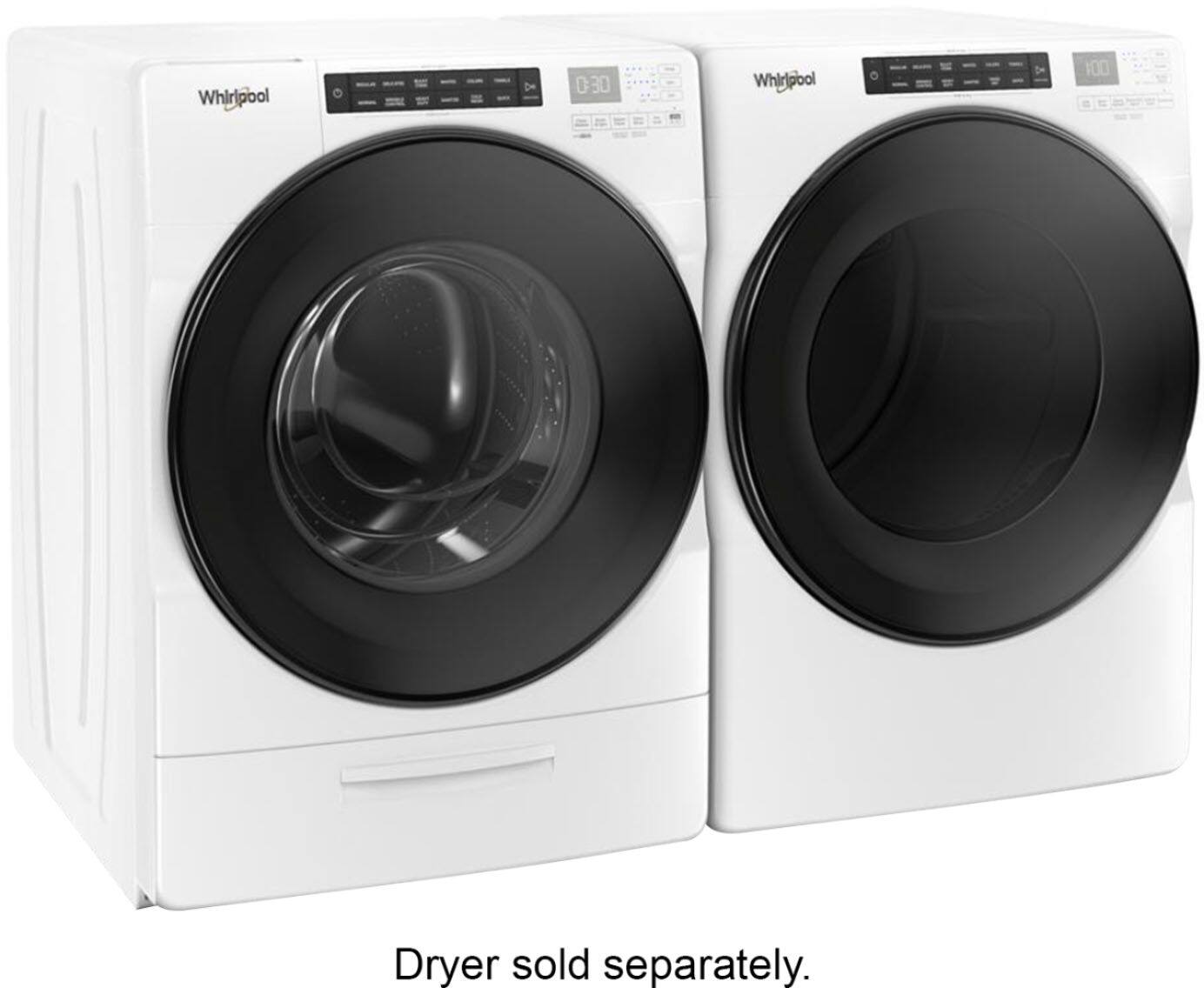 Alt View 6. Whirlpool - 4.5 Cu. Ft. High Efficiency Stackable Front Load Washer with Steam and Load & Go XL Dispenser - White.