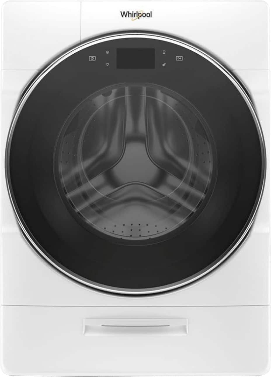 Front. Whirlpool - 5.0 Cu. Ft. High Efficiency Stackable Front Load Washer with Steam and FanFresh - White.