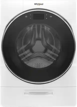 Front. Whirlpool - 5.0 Cu. Ft. High Efficiency Stackable Front Load Washer with Steam and FanFresh - White.