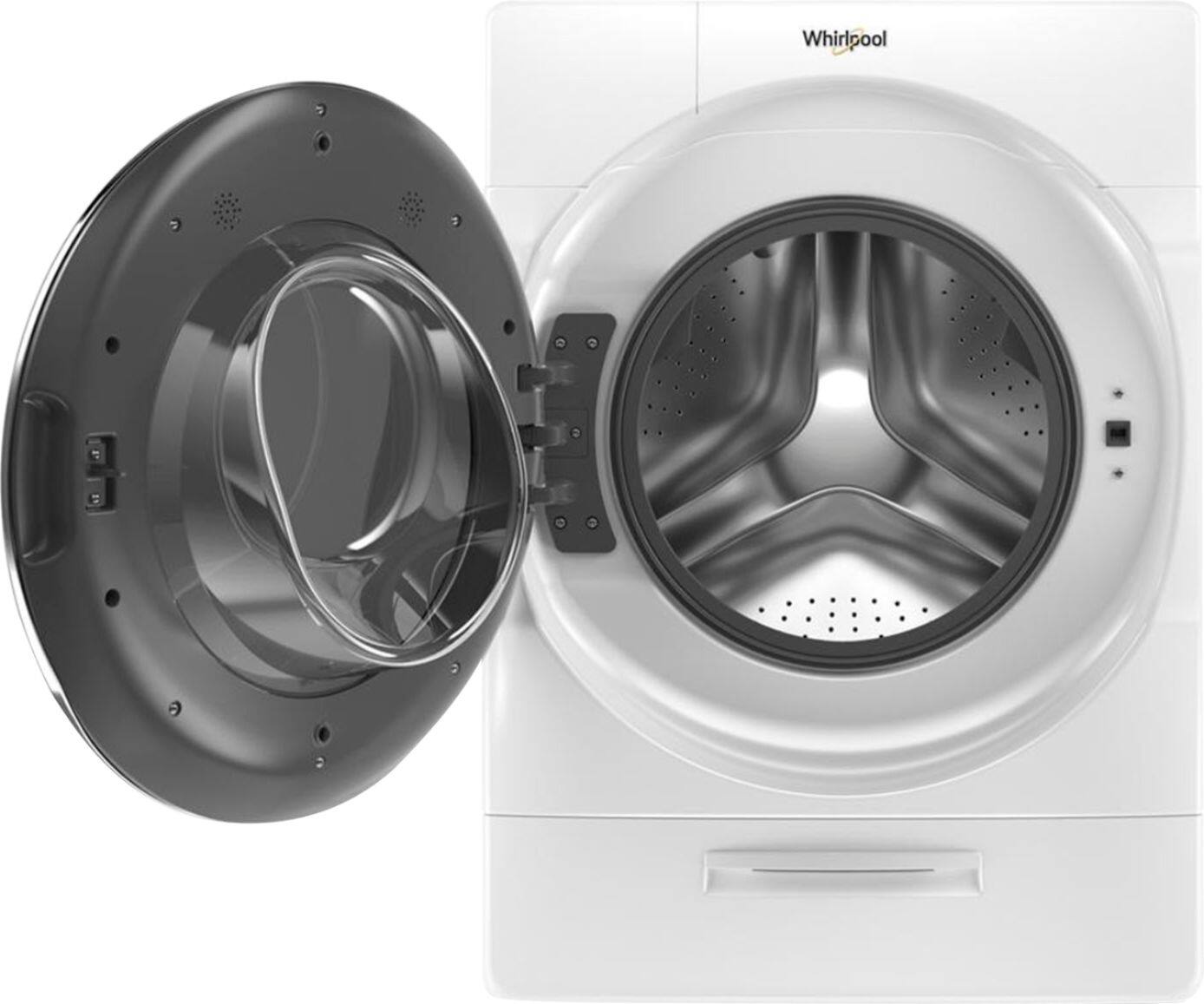 Alt View 4. Whirlpool - 5.0 Cu. Ft. High Efficiency Stackable Front Load Washer with Steam and FanFresh - White.
