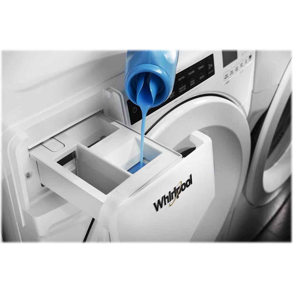 Alt View 4. Whirlpool - 4.3 Cu. Ft. High Efficiency Stackable Front Load Washer with 35 Cycle Options - White.