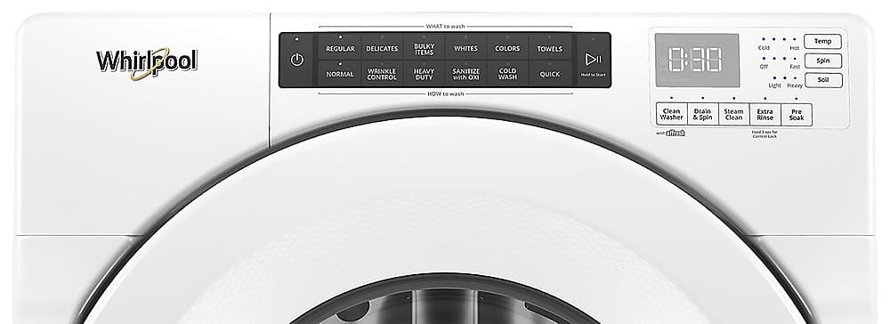Alt View 2. Whirlpool - 4.3 Cu. Ft. High Efficiency Stackable Front Load Washer with 35 Cycle Options - White.
