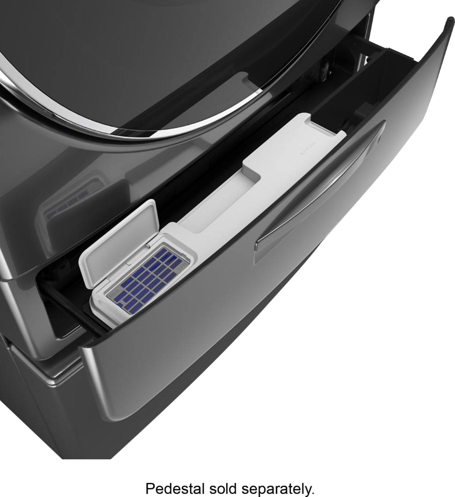 Alt View 13. Whirlpool - 4.5 Cu. Ft. High Efficiency Stackable Front Load Washer with Steam and Load & Go XL Dispenser - Chrome Shadow.